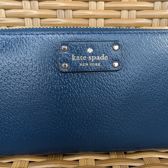 Kate Spade Grove Street Neda Leather Wrap Around Wallet Blazer Blue - Picture 15 of 16